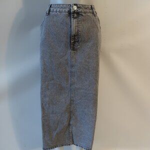 NWT Womens ELOQUII Gray Wash Denim Maxi Skirt Plus Size 16